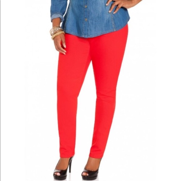 Back2Basics Pants - Red Plus Size Soft Brushed Leggings